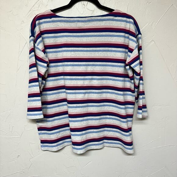 J. Jill Ribbed Striped Textured Knit Top Size Medium - Picture 4 of 6